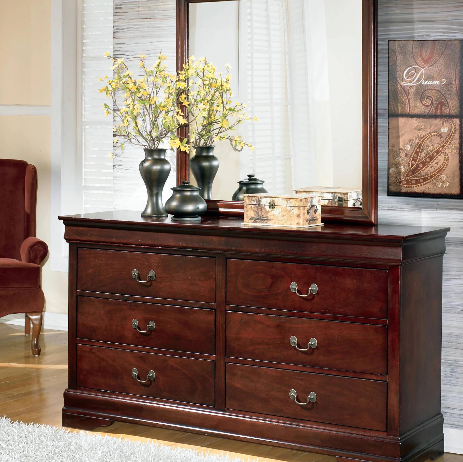 Ashley Alisdair 6 Drawer Dresser and Mirror