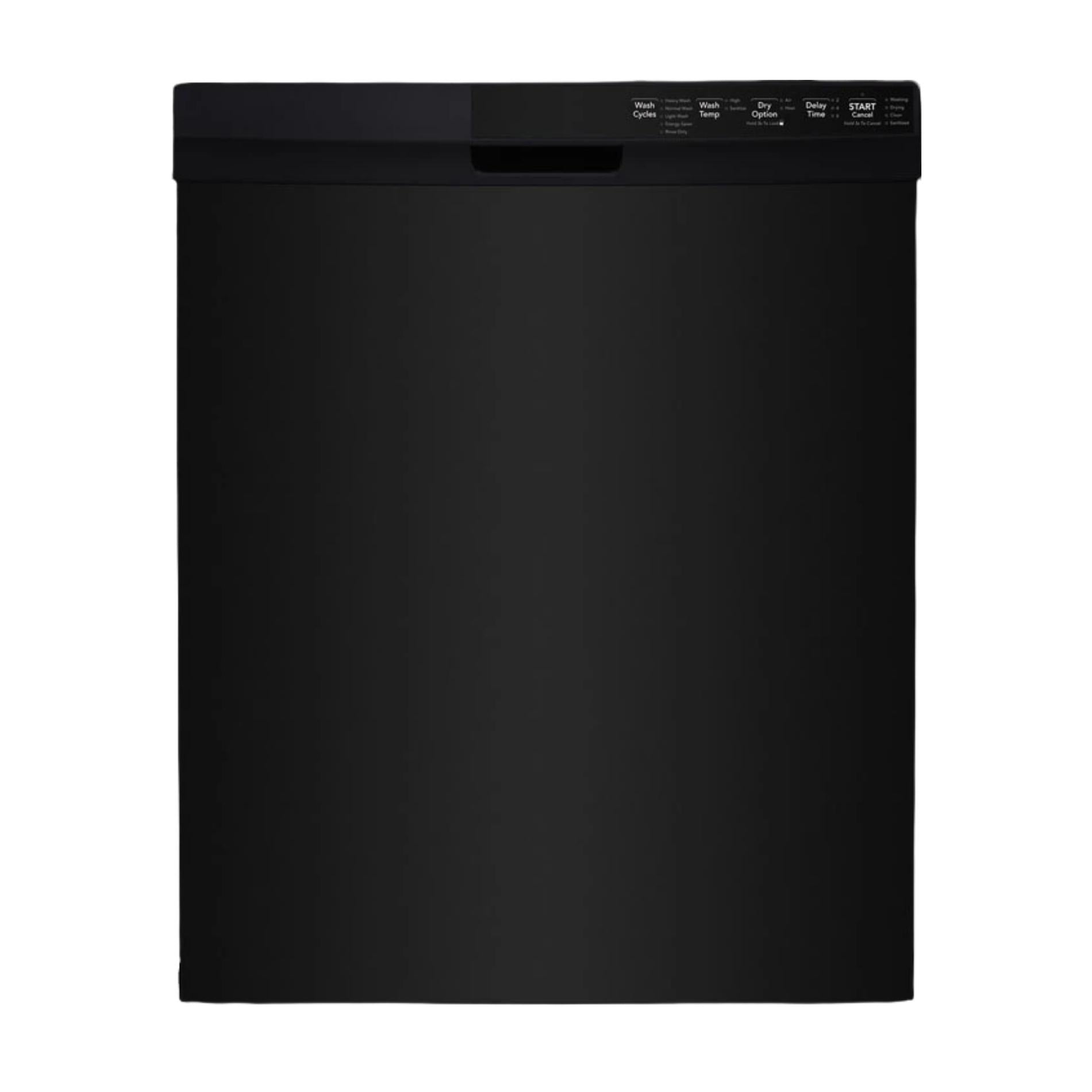 24" Black Front Control Built In Dishwasher