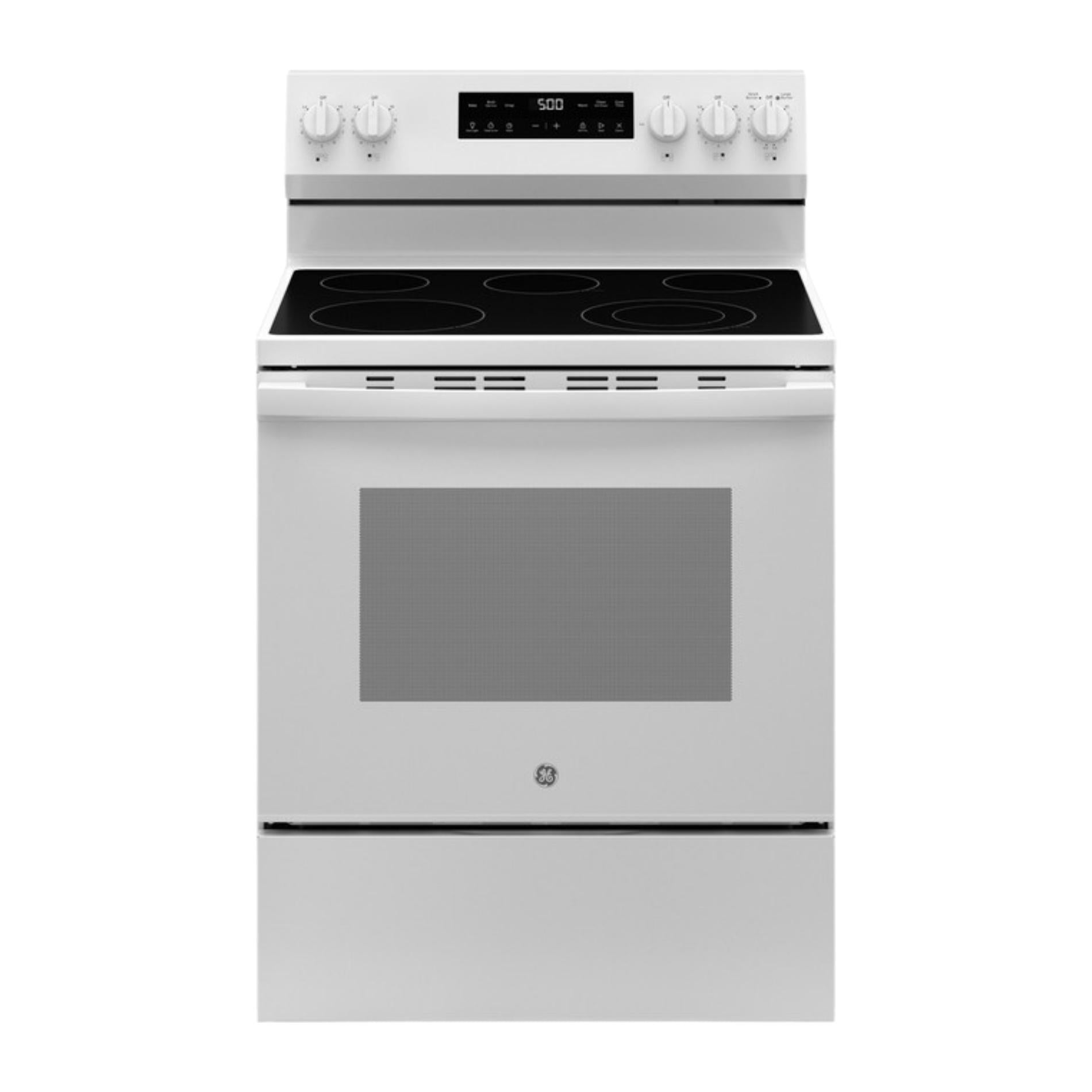 30 in. 5 Burner Element Free-Standing Electric Range in White with Crisp Mode