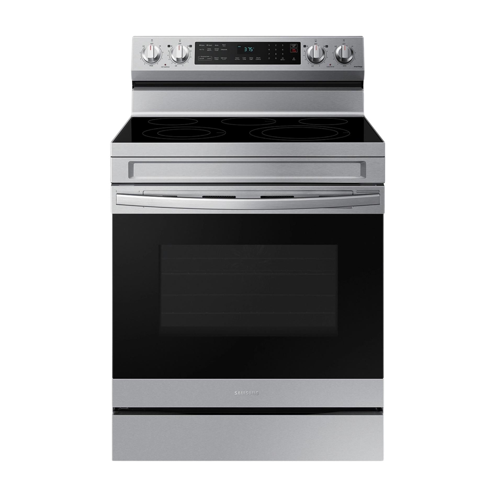 30 in. 5-Burner Element Smart Freestanding Electric Range in Stainless Steel with Wi-Fi and No Preheat AirFry