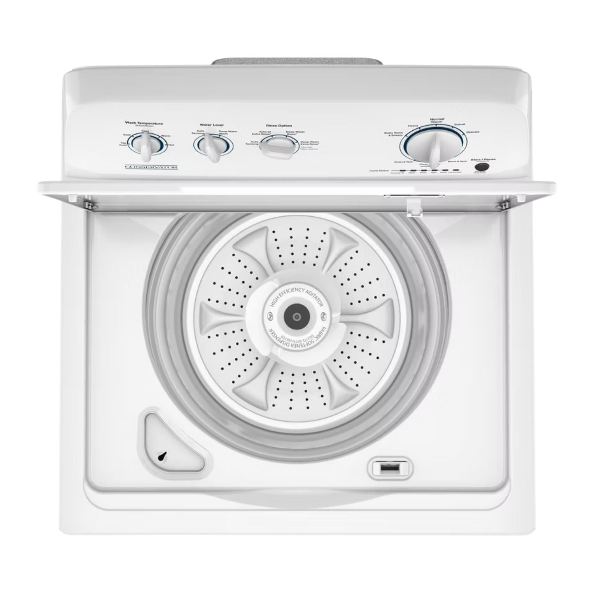 3.8 cu. ft. Top-Load Washer with Dual Action Agitator, 8 Wash Cycles, Stainless Steel Tub