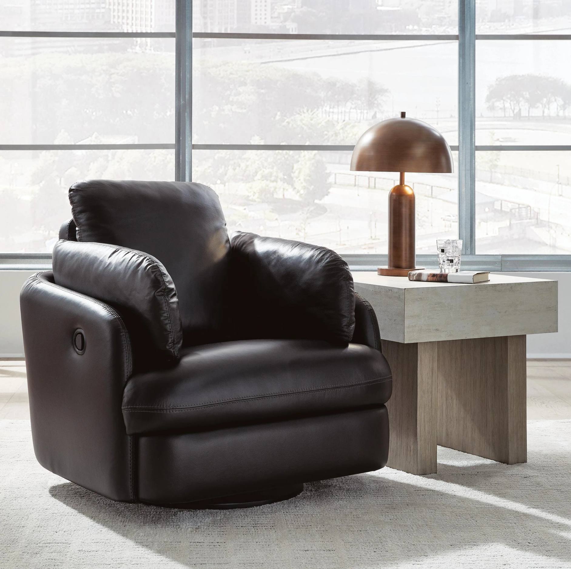 Ashley ModMax II Leather Swivel Glider Recliner