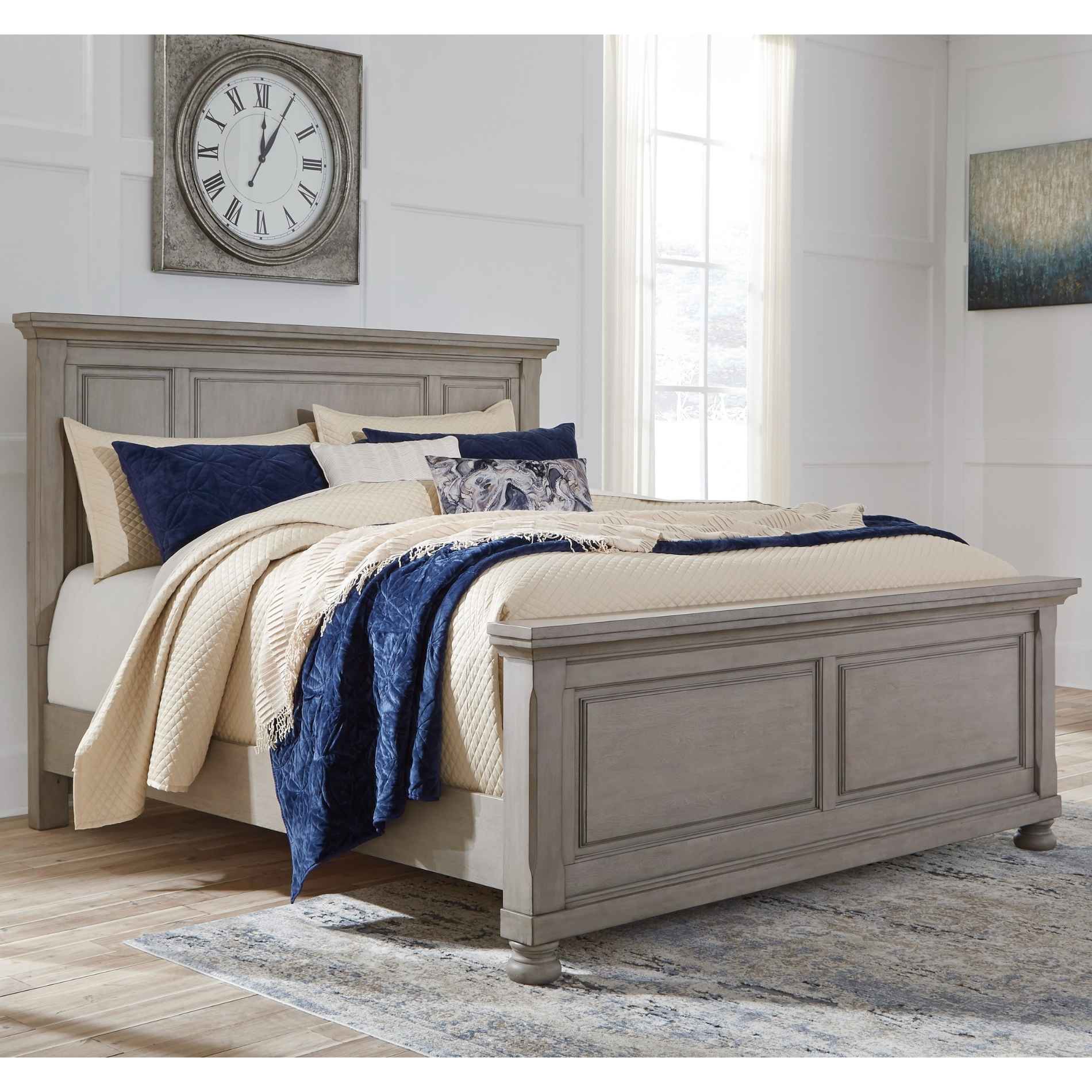 Lettern Gray Panel Bed