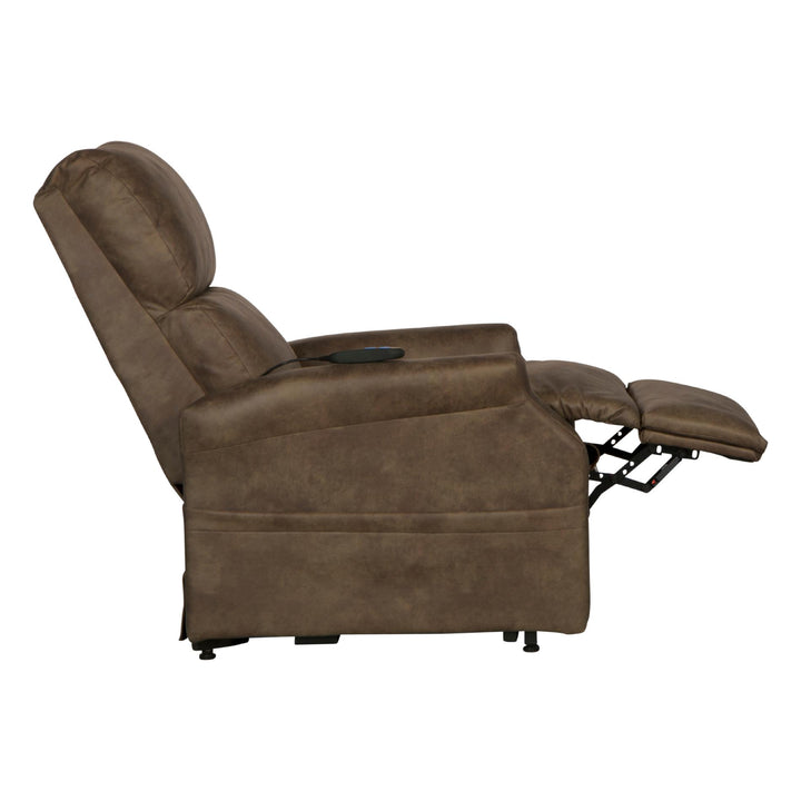 Brown recliner chair on a white background