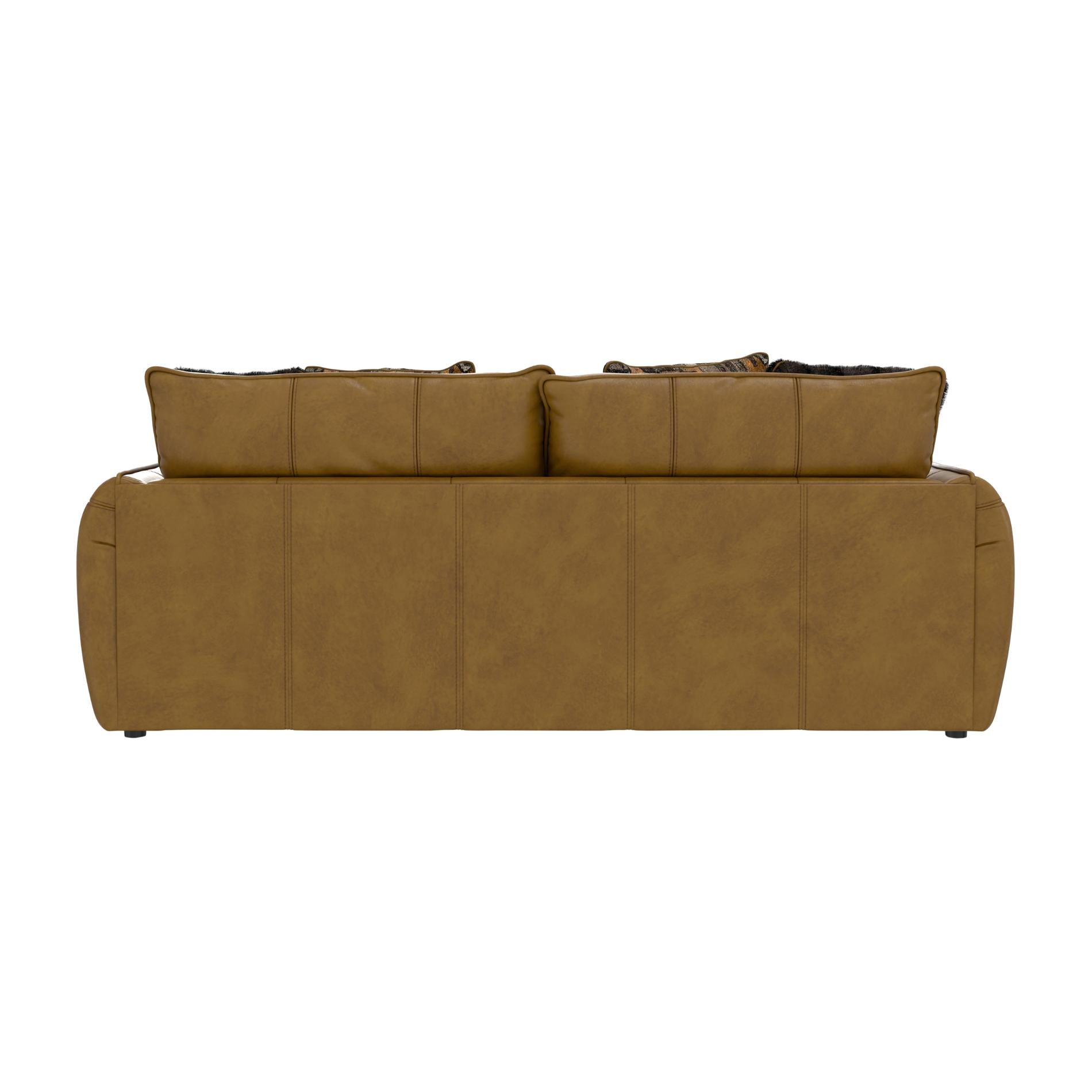 Brown sofa on a white background