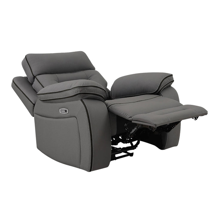 Gray recliner chair on a white background