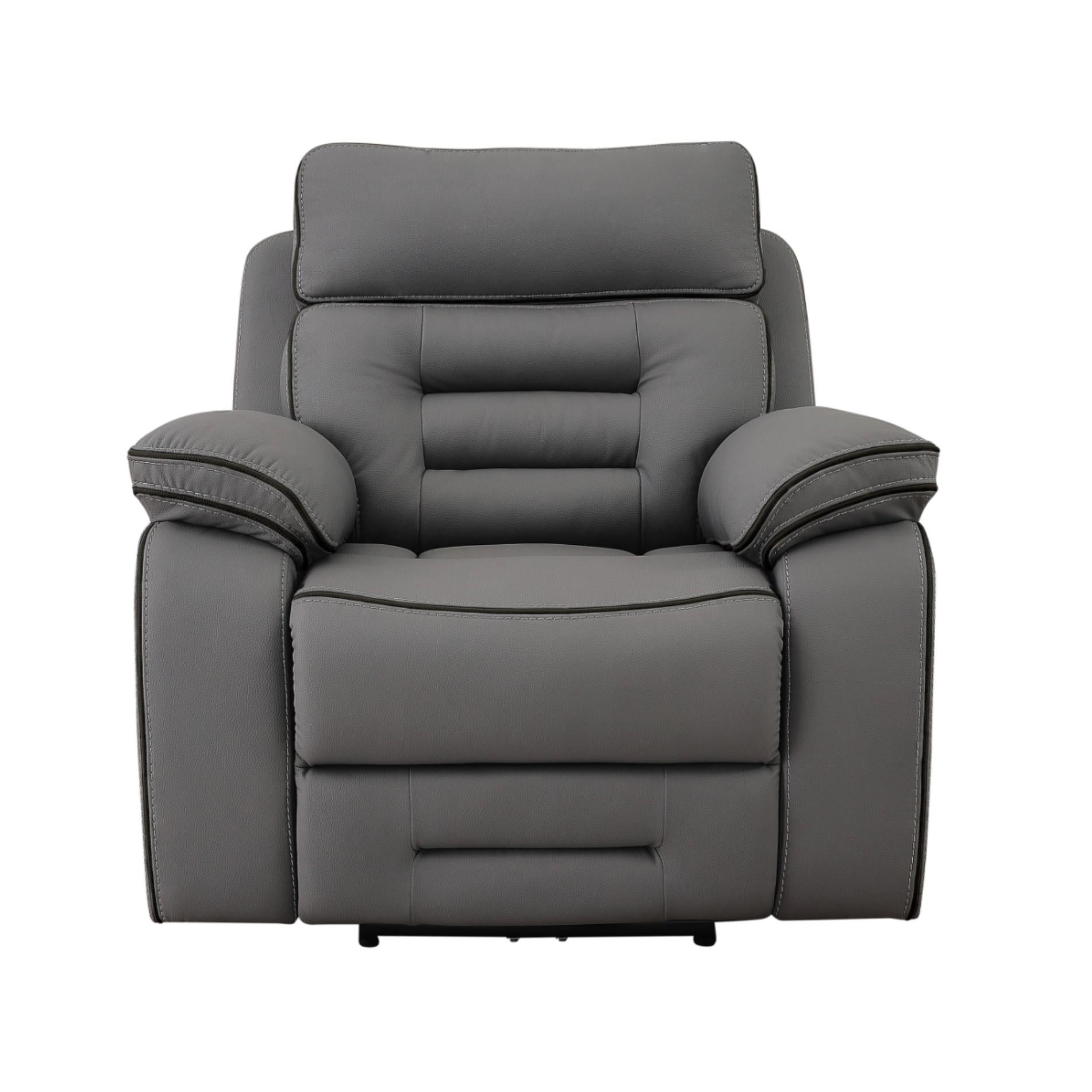 Gray recliner chair on a white background