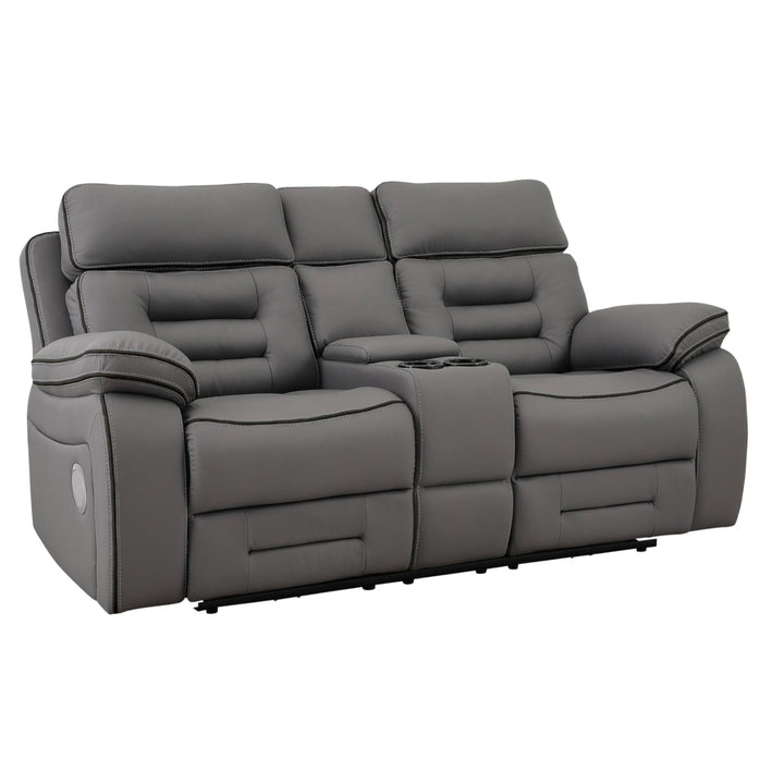 Gray reclining sofa on a white background