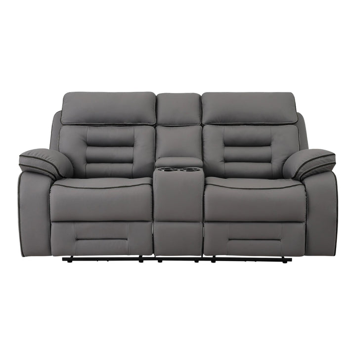 Gray reclining sofa on a white background