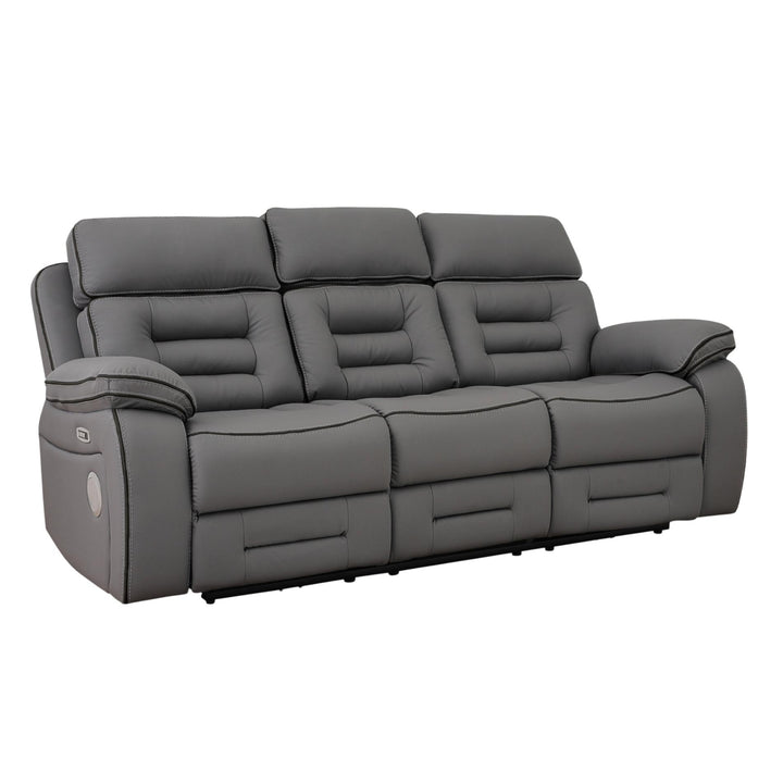 Gray reclining sofa on a white background