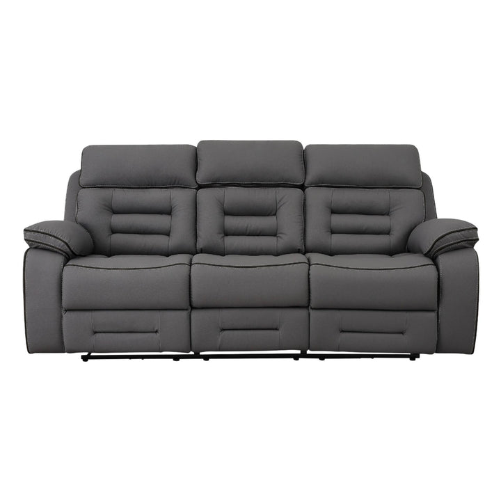 Gray reclining sofa on a white background
