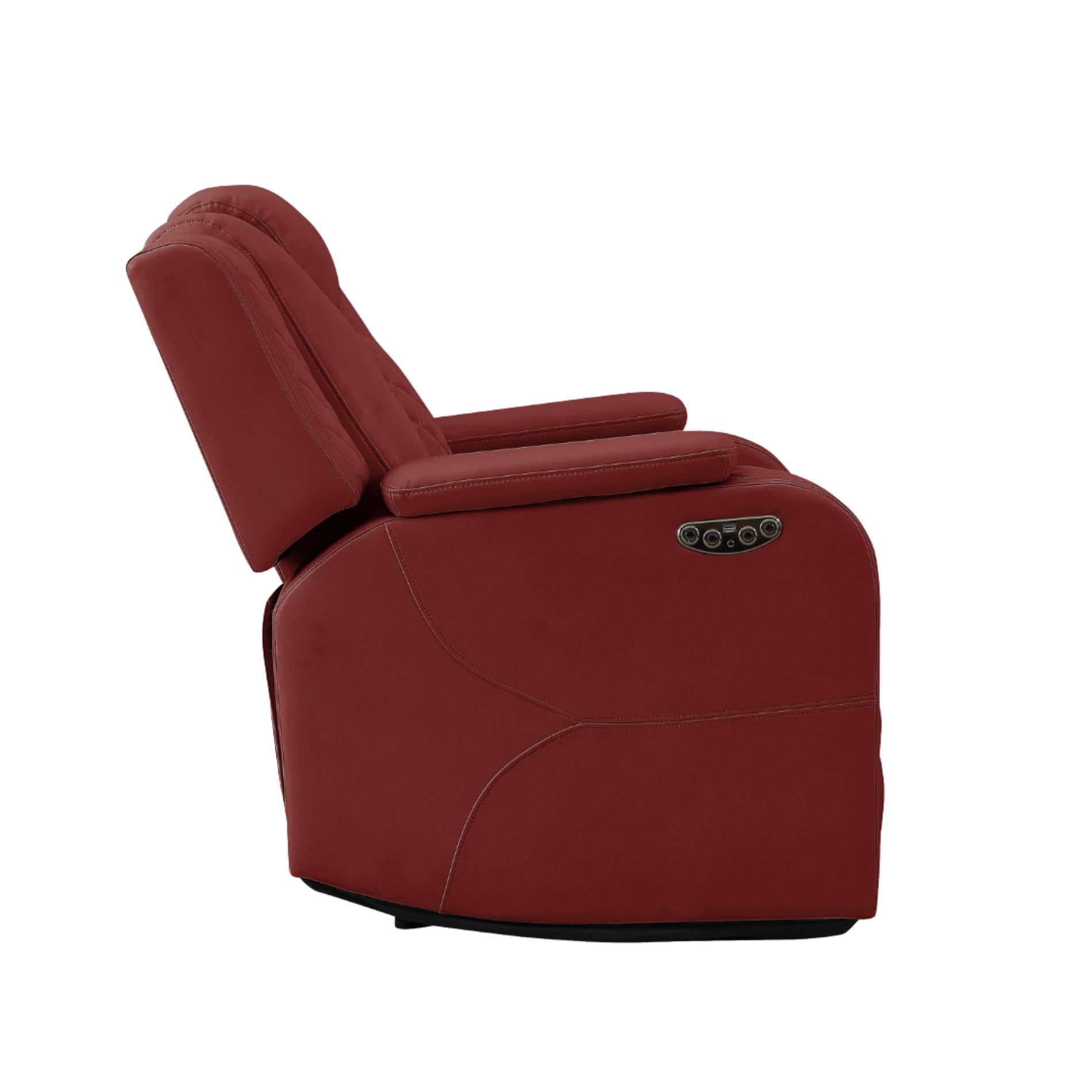 Red recliner chair on a white background