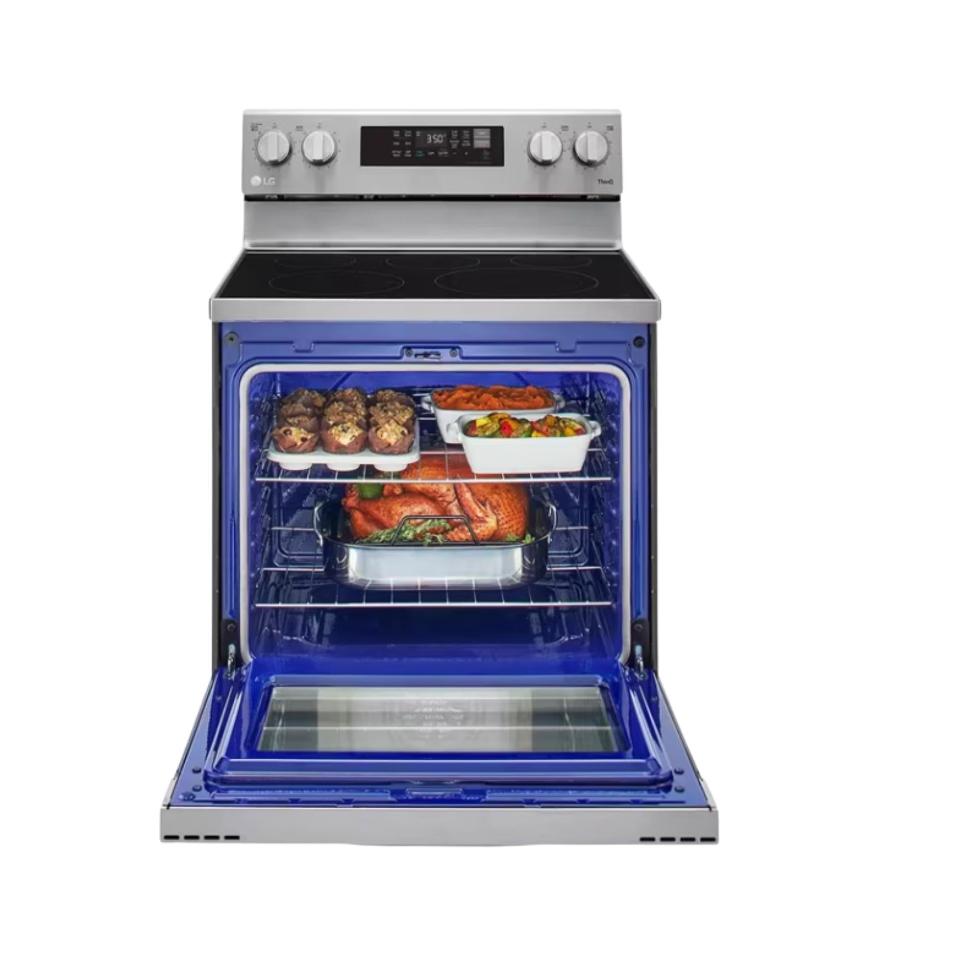 30 in. 6.3 cu. ft. Smart Wi-Fi Enabled Fan Convection Electric Range Oven with AirFry and EasyClean
