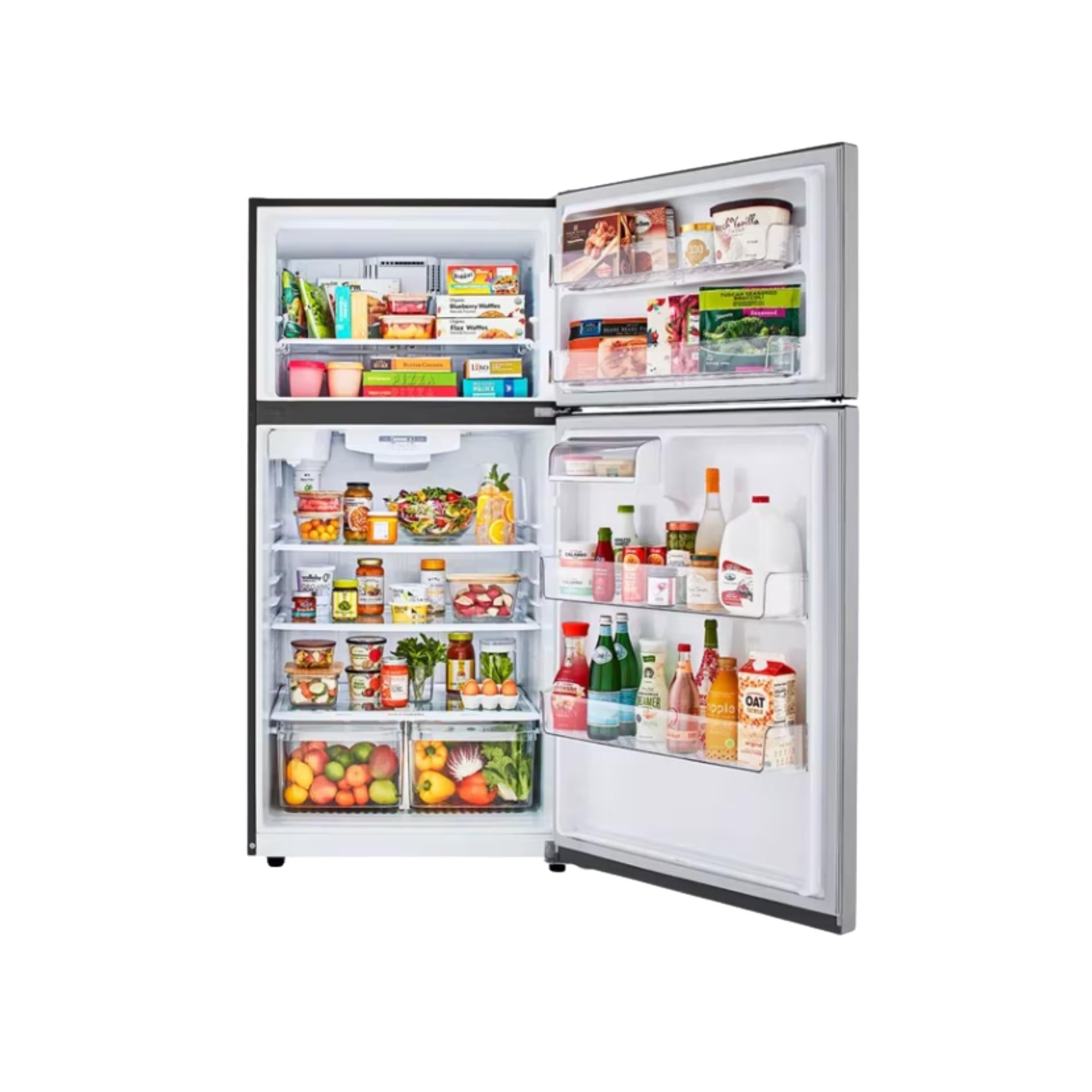 33 in. W 24 cu. ft. Top Freezer Refrigerator w/ LED Lighteing and Multi-Air Flow in Stainless Steel, ENERGY STAR