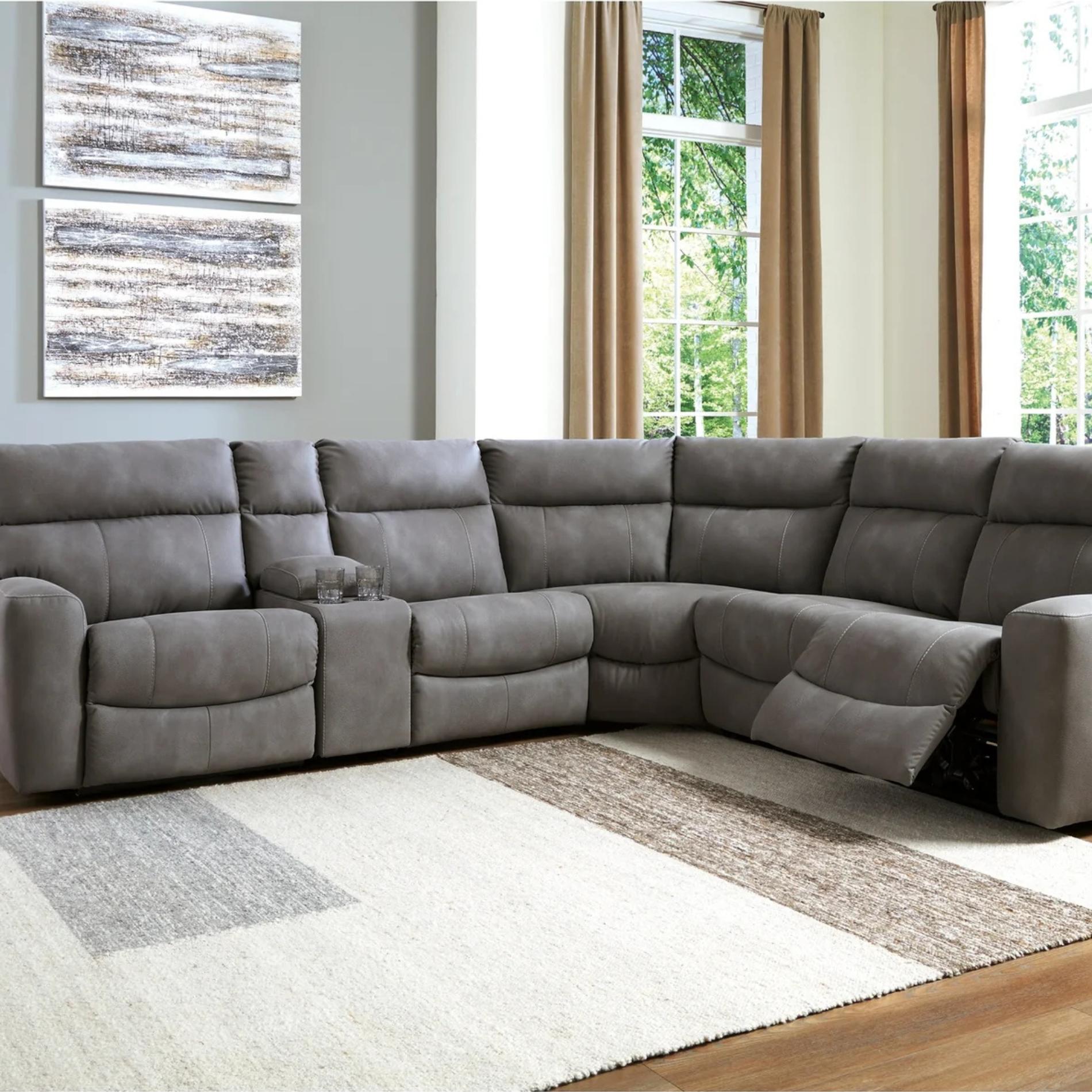 Next-Gen DuraPella Performance Fabric 6-Piece Dual Power Reclining Modular Sectional with Console