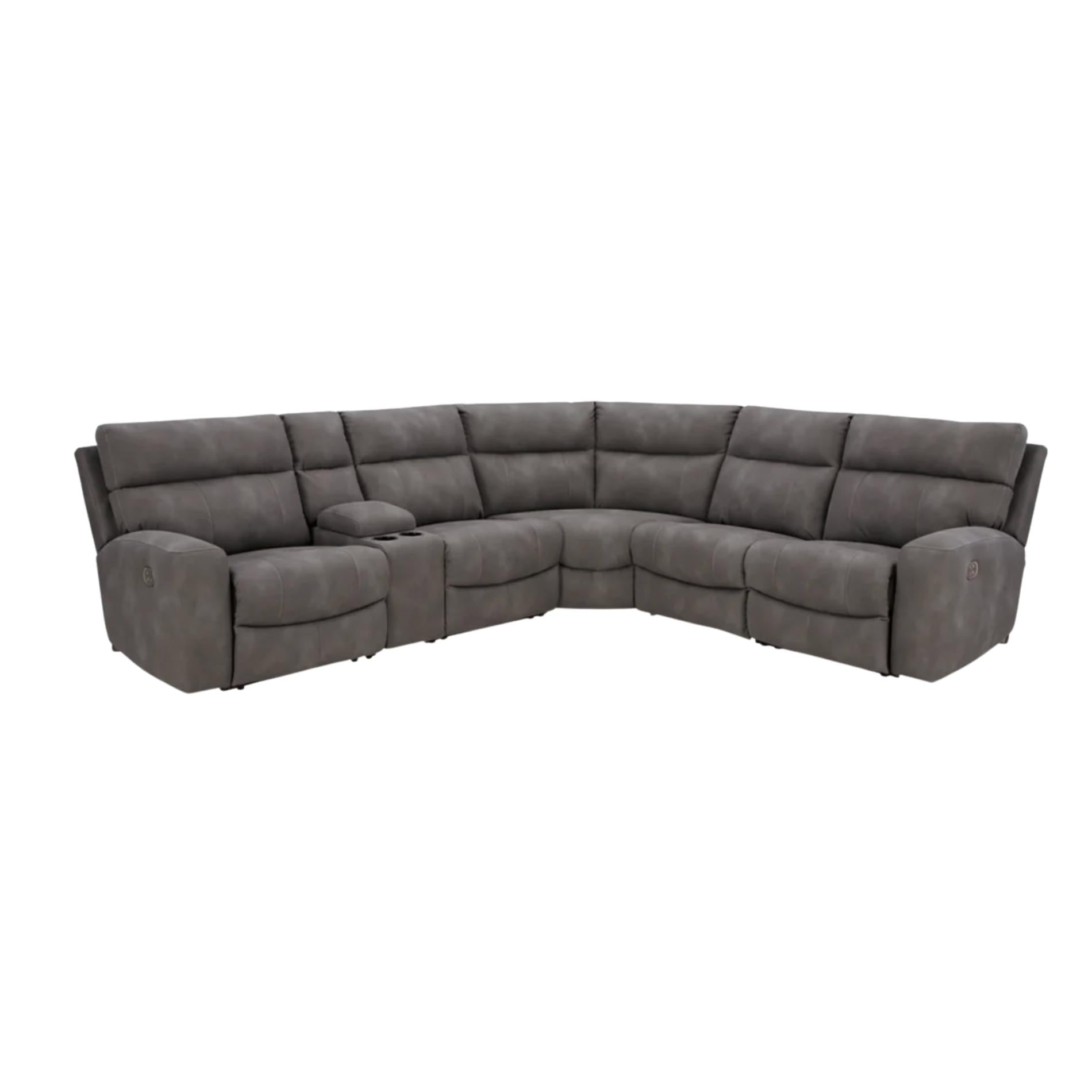 Next-Gen DuraPella Performance Fabric 6-Piece Dual Power Reclining Modular Sectional with Console